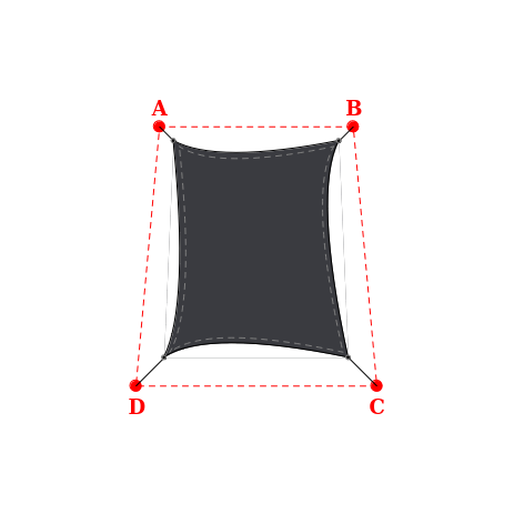 Voile d'ombrage trapèze en Soltis Perform 92 Anthracite 92-2047 - 2,98x3,92x3,32x3,92m