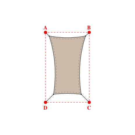 Voile d'ombrage rectangle en Soltis Lounge 96 Sandy beige 96-2135 - 2,49x3,99x1,89x3,99m