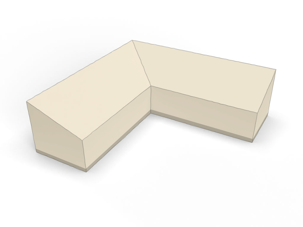 Quadrilatère trapézoïdale L en Membrane PVC 670gr/m² Beige ral 1015