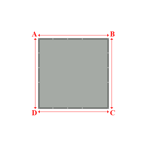 Bâche plate rectangle sur mesure en Membrane PVC 670gr/m² Gris clair RAL 7038 - 2.40x2.40m
