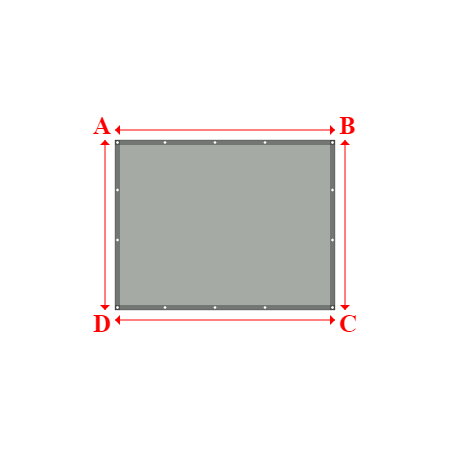 Bâche plate rectangle sur mesure en Membrane PVC 670gr/m² Gris clair RAL 7038 - 2.20x1.70m