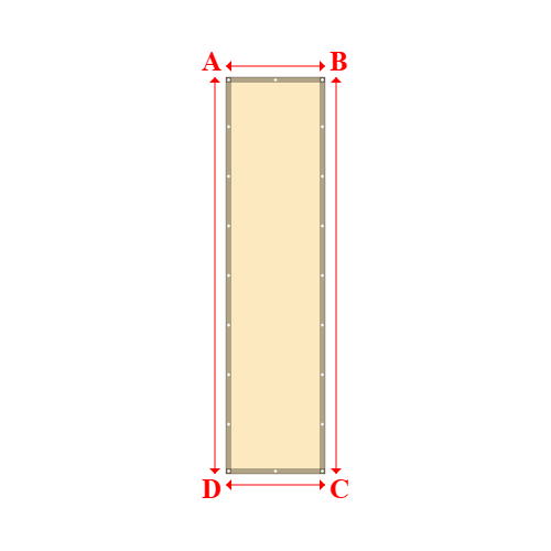Bâche plate rectangle sur mesure en Membrane PVC 670gr/m² Beige ral 1015 - 0.90x3.60m