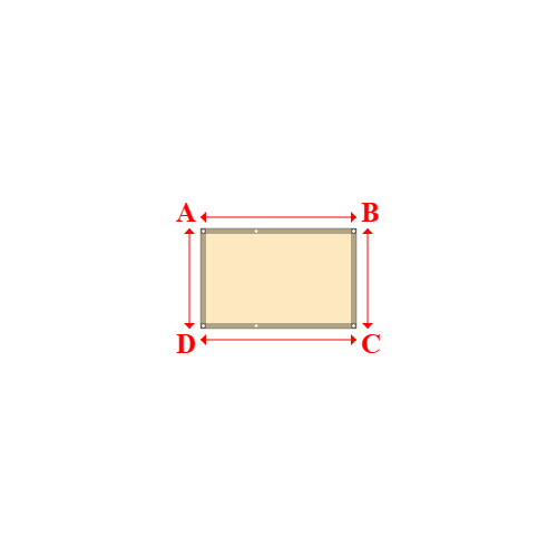 Bâche plate rectangle sur mesure en Membrane PVC 670gr/m² Beige ral 1015 - 1.40x0.90m