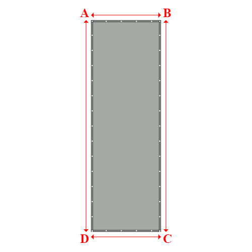 Bâche plate rectangle sur mesure en Membrane PVC 670gr/m² Gris clair RAL 7038 - 1.55x4.70m