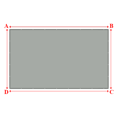 Bâche plate rectangle sur mesure en Membrane PVC 670gr/m² Gris clair RAL 7038 - 6.65x4.00m