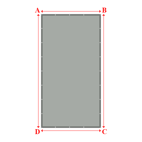 Bâche plate rectangle sur mesure en Membrane PVC 670gr/m² Gris clair RAL 7038 - 2.10x4.00m