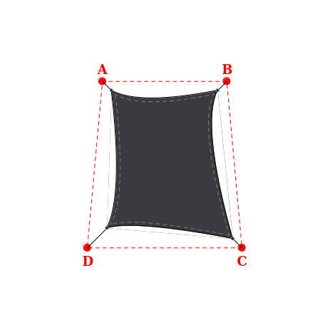 Voile d'ombrage trapèze en Soltis Perform 92 Anthracite 92-2047 - 2,98x4,18x3,53x3,88m