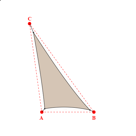 Voile d'ombrage triangle en Soltis Perform 92 Beige Sablé 92-2135 - 3,03x6,44x5,17m