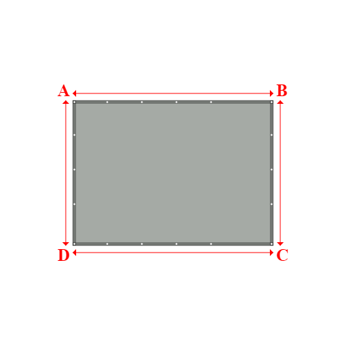 Bâche plate rectangle sur mesure en Membrane PVC 670gr/m² Gris clair RAL 7038 - 2.90x2.10m