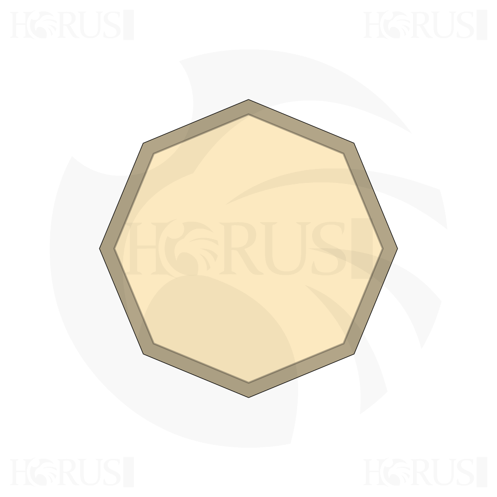 Bâche plate octogonale regulier en Membrane PVC 670gr/m² Beige ral 1015 d'une dimension de 1.5m