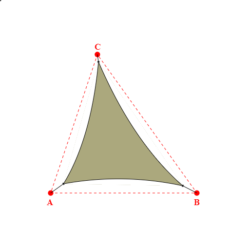 Voile d'ombrage triangle en Soltis Lounge 96 Tilleul 96-50848 - 4,89x6,15x5,20m