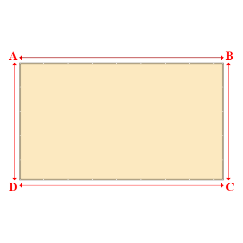 Bâche plate rectangle sur mesure en Membrane PVC 670gr/m² Beige ral 1015 - 6.60x3.80m