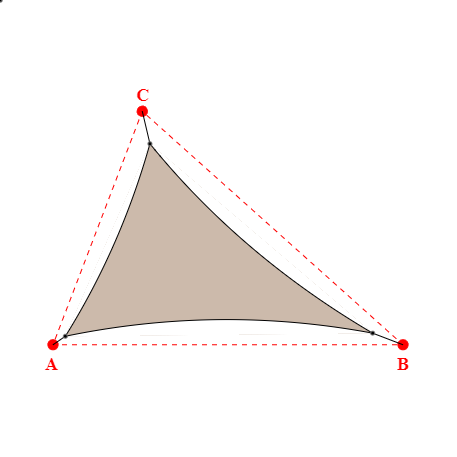 Voile d'ombrage triangle en Soltis Lounge 96 Sandy beige 96-2135 - 6,14x5,84x4,20m