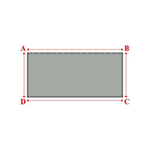 Bâche plate rectangle sur mesure en Membrane PVC 670gr/m² Gris clair RAL 7038 - 3.20x1.50m