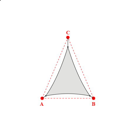 Voile d'ombrage triangle en Soltis Perform 92 nuage 92-50272 - 2,99x3,65x3,65m