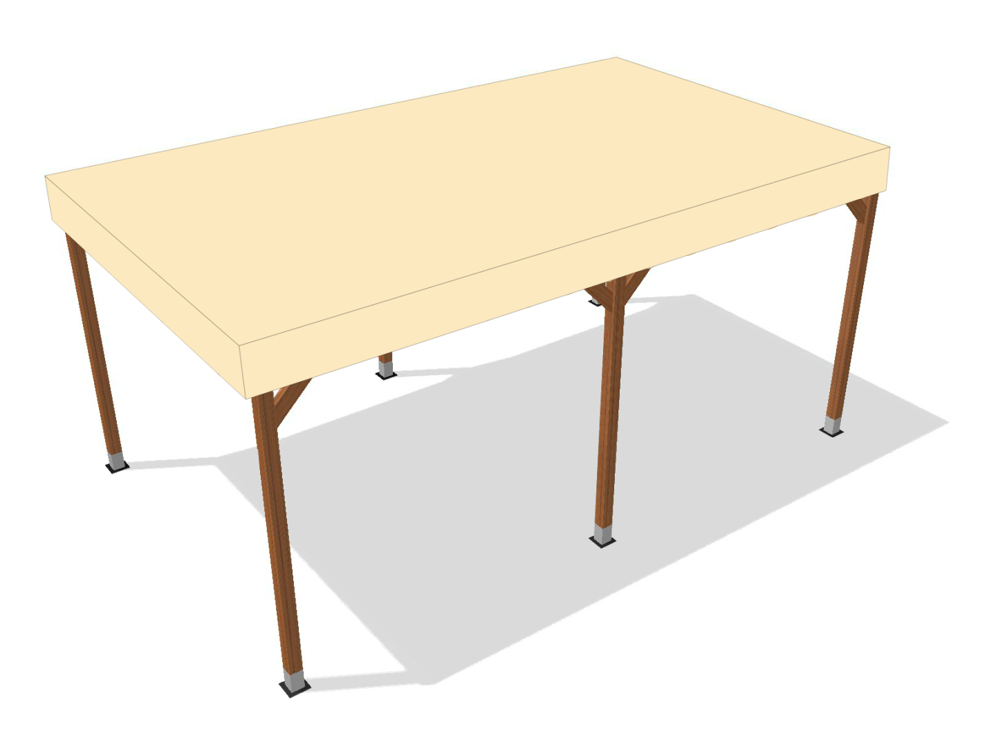 Bâche pour pergola bois sur pieds sans débord en Membrane PVC 670gr/m² Beige ral 1015