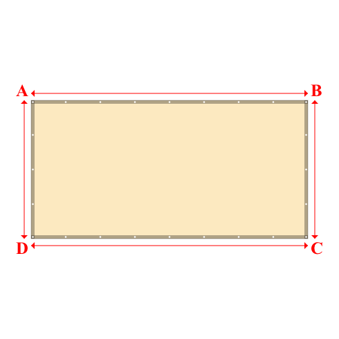 Bâche plate rectangle sur mesure en Membrane PVC 670gr/m² Beige ral 1015 - 4.00x2.00m