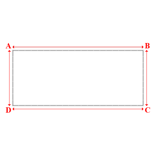 Bâche plate rectangle sur mesure en Membrane PVC 670gr/m² Blanc RAL 9016 - 7.40x3.15m