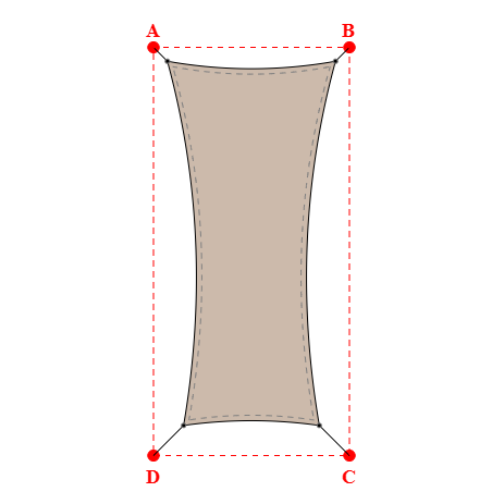 Voile d'ombrage rectangle en Soltis Lounge 96 Sandy beige 96-2135 - 3,09x6,69x2,49x6,69m