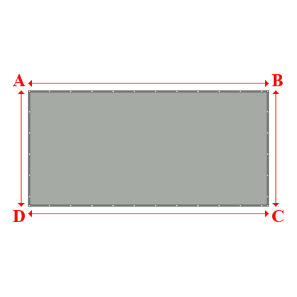 Bâche plate rectangle sur mesure en Membrane PVC 670gr/m² Gris clair RAL 7038 - 5.80x2.80m