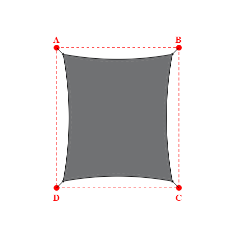 Voile d'ombrage rectangle en Soltis Perform 92 Béton 92-2167 - 4,29x4,99x4,29x4,99m