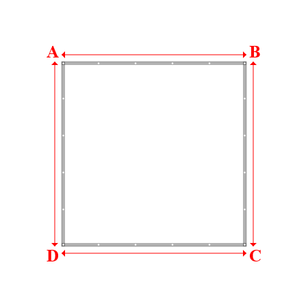 Bâche plate rectangle sur mesure en Membrane PVC 670gr/m² Blanc RAL 9016 - 2.70x2.70m