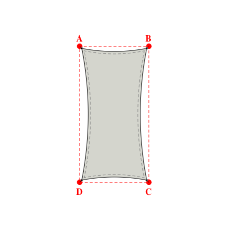 Voile d'ombrage rectangle en Soltis Perform 92 Galet 92-2171 - 2,63x5,33x2,63x5,33m