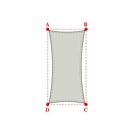 Voile d'ombrage rectangle en Soltis Perform 92 Galet 92-2171 - 2,48x5,03x2,48x5,03m