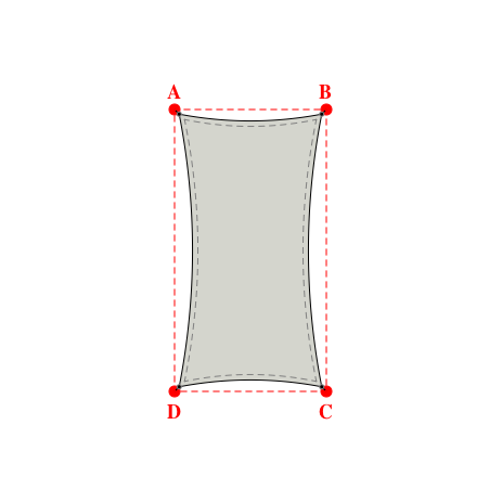 Voile d'ombrage rectangle en Soltis Perform 92 Galet 92-2171 - 2,63x5,03x2,63x5,03m