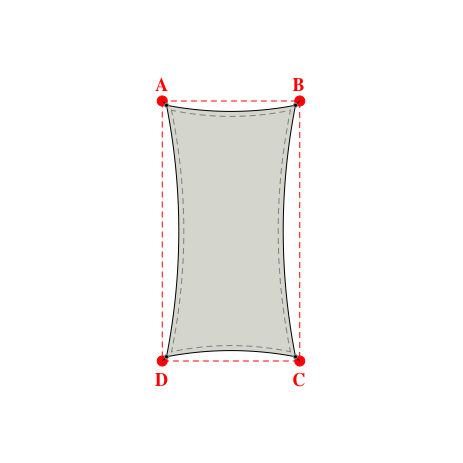 Voile d'ombrage rectangle en Soltis Perform 92 Galet 92-2171 - 2,58x5,03x2,58x5,03m