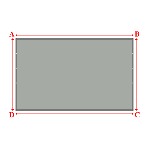 Bâche plate rectangle sur mesure en Membrane PVC 670gr/m² Gris clair RAL 7038 - 3.95x2.43m