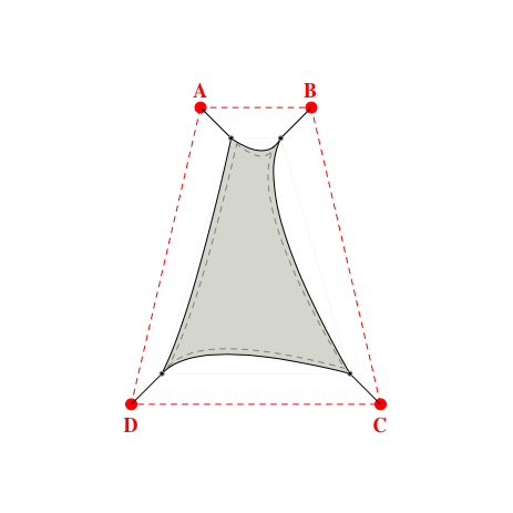 Voile d'ombrage trapèze en Soltis Perform 92 Galet 92-2171 - 0,89x4,39x3,39x4,39m