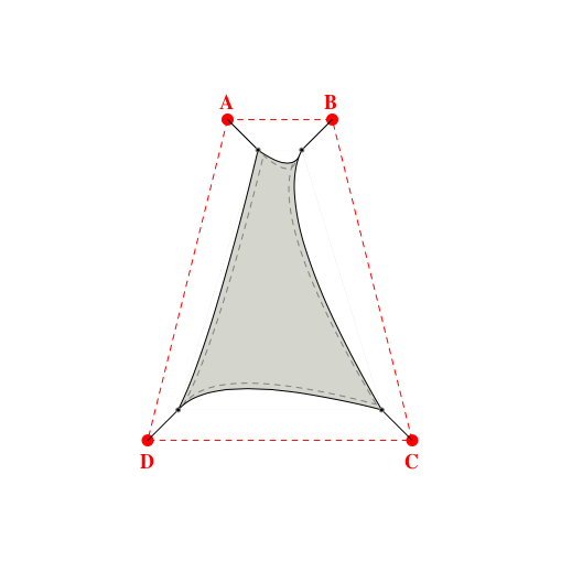 Voile d'ombrage trapèze en Soltis Perform 92 Galet 92-2171 - 0,79x4,89x3,69x4,89m