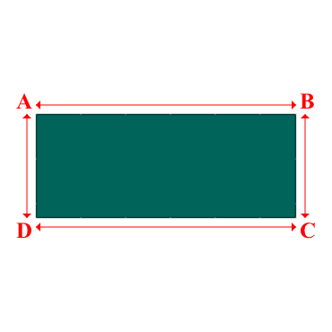 Bâche plate rectangle sur mesure en Membrane PVC 670gr/m² Vert industrie RAL 6026 - 10.00x4.00m