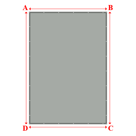 Bâche plate rectangle sur mesure en Membrane PVC 670gr/m² Gris clair RAL 7038 - 3.15x4.55m