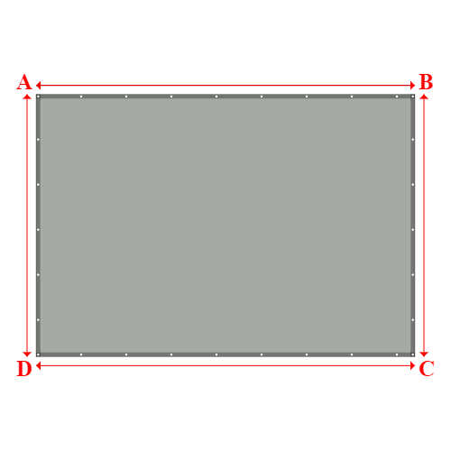Bâche plate rectangle sur mesure en Membrane PVC 670gr/m² Gris clair RAL 7038 - 4.55x3.15m