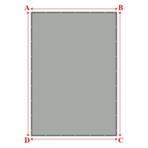 Bâche plate rectangle sur mesure en Membrane PVC 670gr/m² Gris clair RAL 7038 - 3.15x4.55m