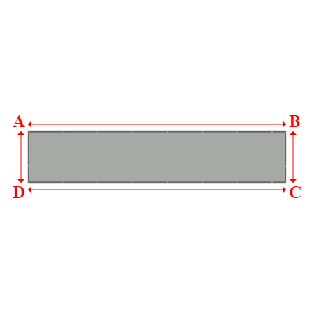 Bâche plate rectangle sur mesure en Membrane PVC 670gr/m² Gris clair RAL 7038 - 10.00x2.00m