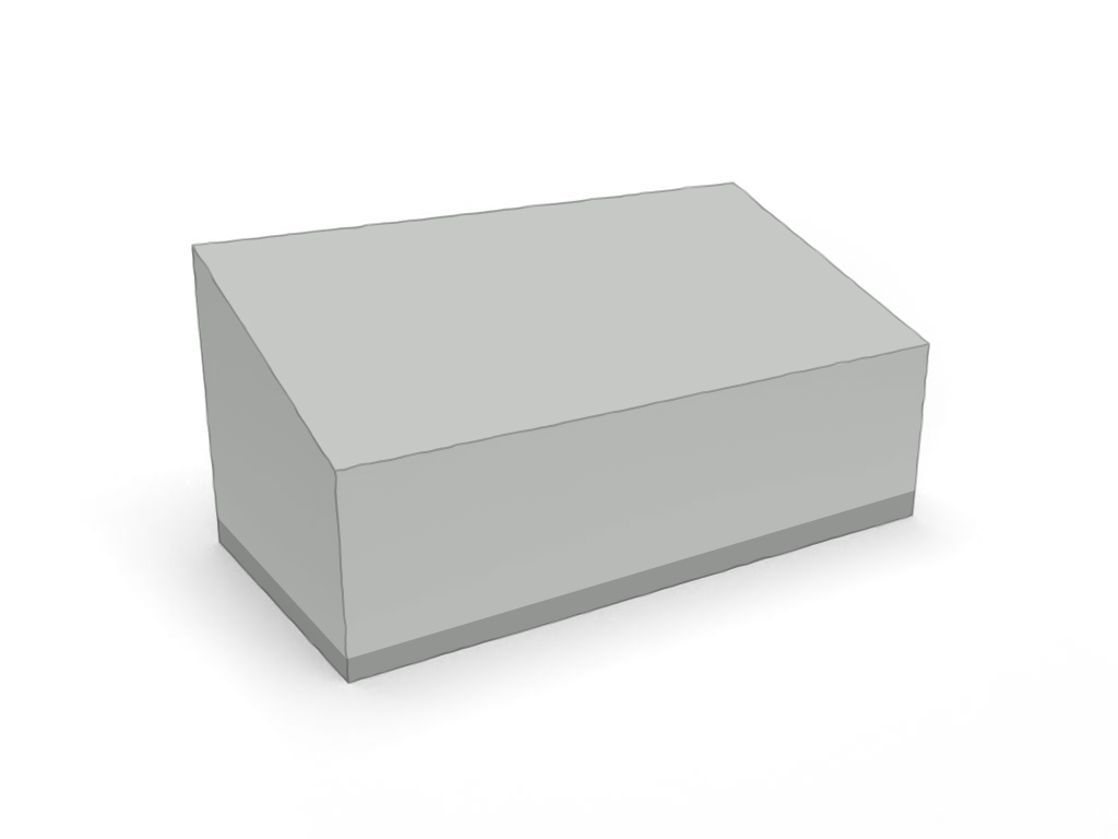 Trapézoïdale en Membrane PVC 670gr/m² Gris clair RAL 7038