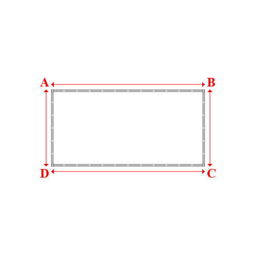 Bâche plate rectangle sur mesure en Membrane PVC 670gr/m² Blanc RAL 9016 - 3.00x1.50m