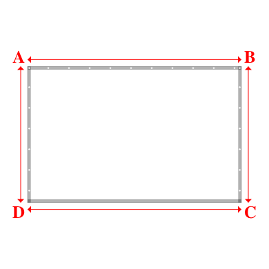 Bâche plate rectangle sur mesure en Membrane PVC 670gr/m² Blanc RAL 9016 - 3.30x2.10m