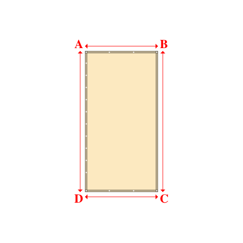 Bâche plate rectangle sur mesure en Membrane PVC 670gr/m² Beige ral 1015 - 1.50x2.90m