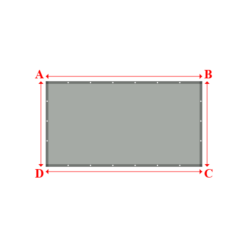 Bâche plate rectangle sur mesure en Membrane PVC 670gr/m² Gris clair RAL 7038 - 3.15x1.72m