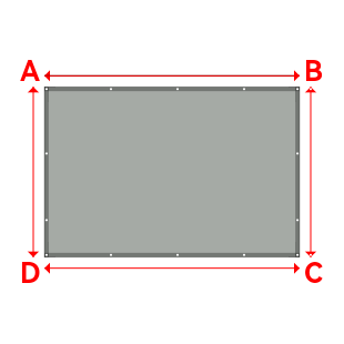 Bâche plate rectangle sur mesure en Membrane PVC 670gr/m² Gris clair RAL 7038 - 3.00x2.00m