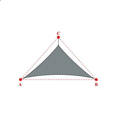 Voile d'ombrage triangle en Soltis Lounge 96 Platine 96-50844 - 5,45x3,75x3,75m