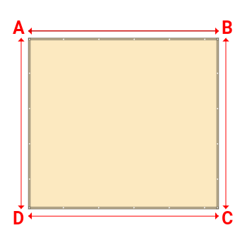 Bâche plate rectangle sur mesure en Membrane PVC 670gr/m² Beige ral 1015 - 3.90x3.50m