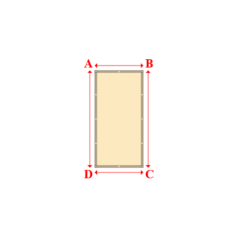 Bâche plate rectangle sur mesure en Membrane PVC 670gr/m² Beige ral 1015 - 1.00x2.00m