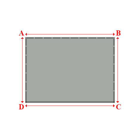 Bâche plate rectangle sur mesure en Membrane PVC 670gr/m² Gris clair RAL 7038 - 3.00x2.20m