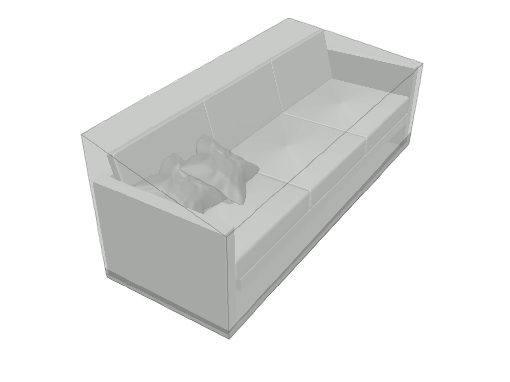 Canapé de jardin haut en Membrane PVC 670gr/m² Gris clair RAL 7038