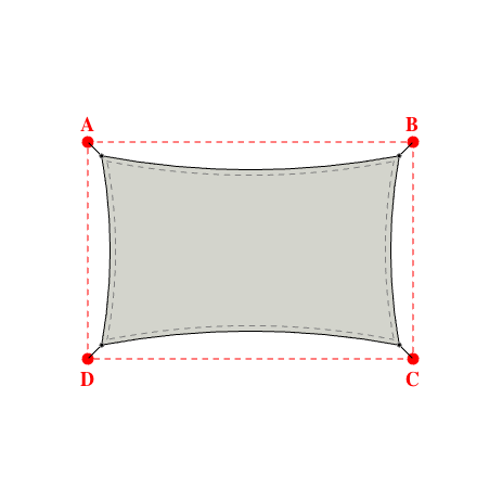 Voile d'ombrage rectangle en Soltis Horizon 86 Galet 86-2171 - 5,49x3,49x5,49x3,49m